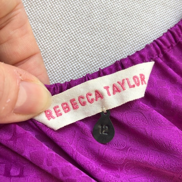 Rebecca Taylor Snakeskin Jacquard Silk Belted Dress - Picture 6 of 9